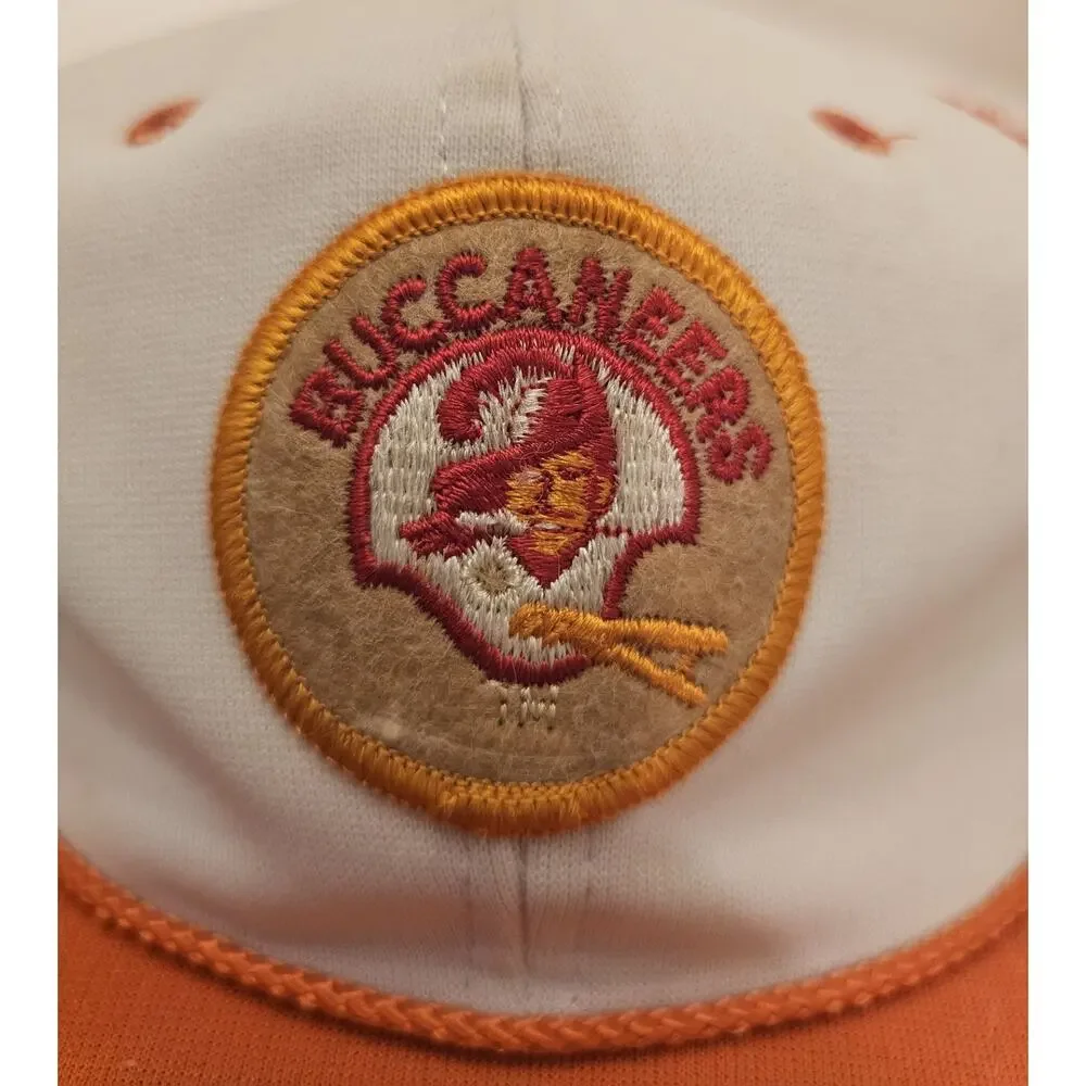 Vintage Rare 1970's Tampa Bay Buccaneers ORANGE Hat Snap Back YA Korea Excellent